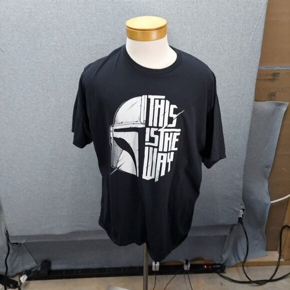 The Mandalorian This is the Way Helmet Logo T-Shirt 3XL White Logo Scifi - Picture 1 of 5